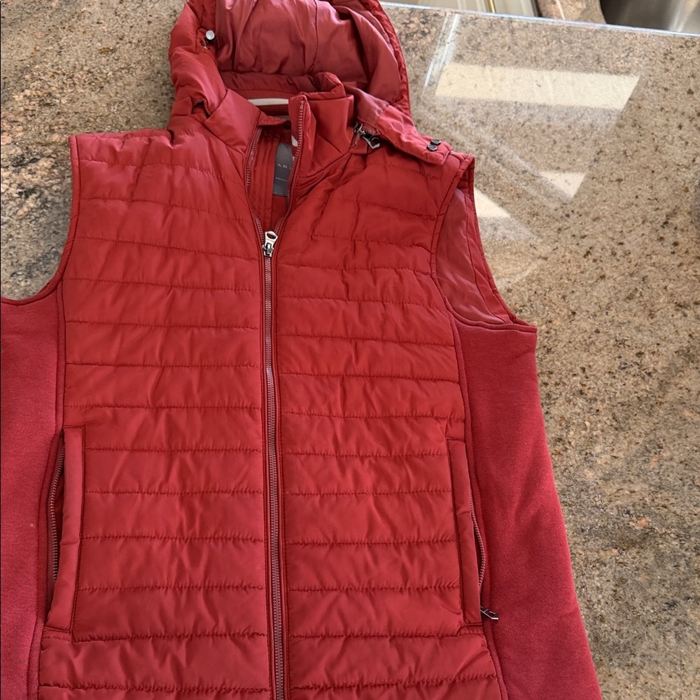 Zara Man Red Quilted Jacket vest